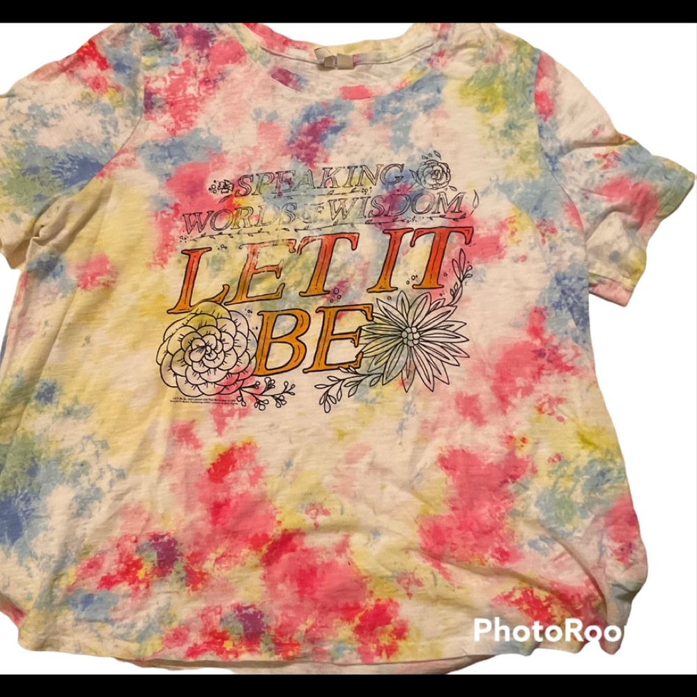 Cato tie dye short sleeve let it be John Lennon song